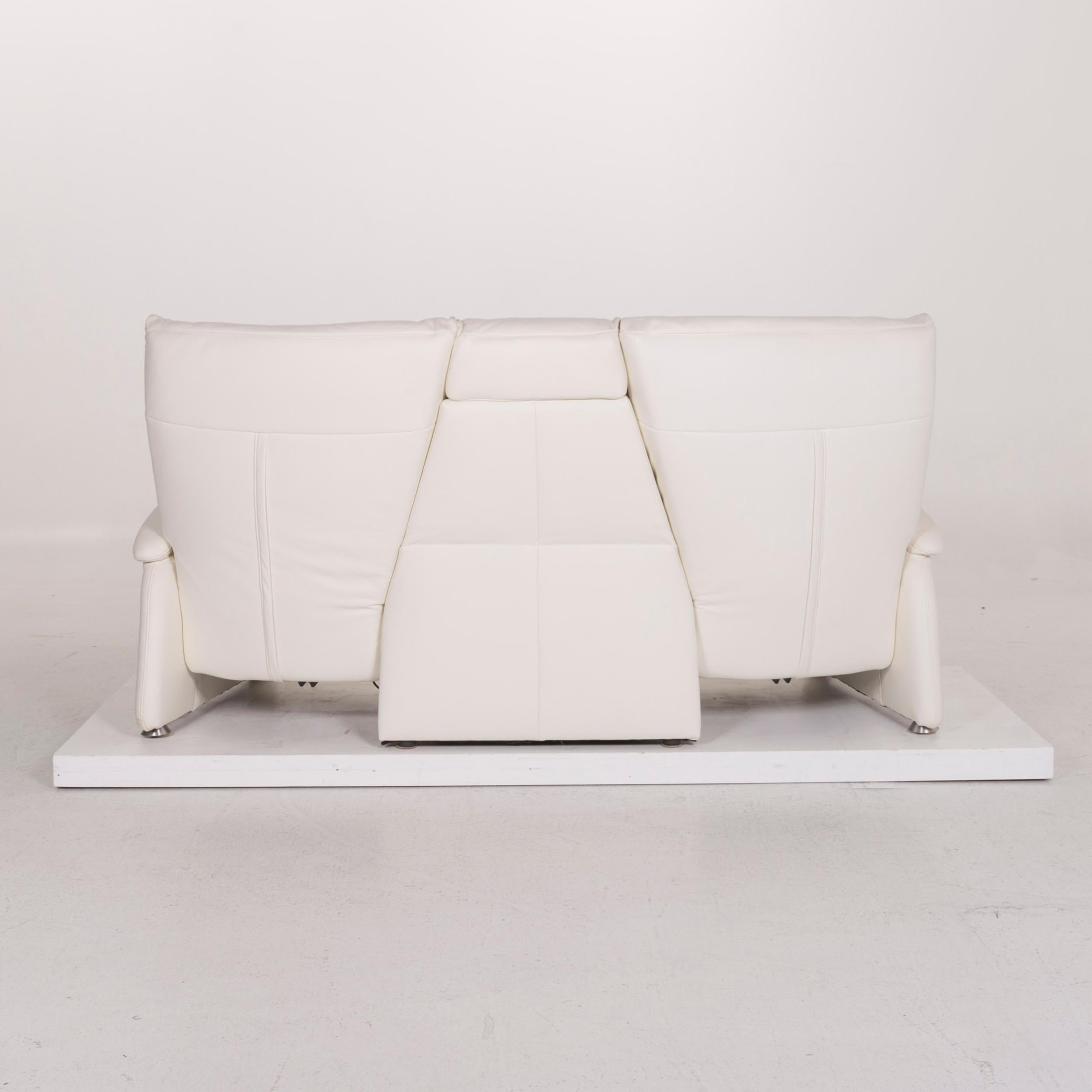 Himolla Trapeze Leather Sofa White Three-Seat Incl. Function 5