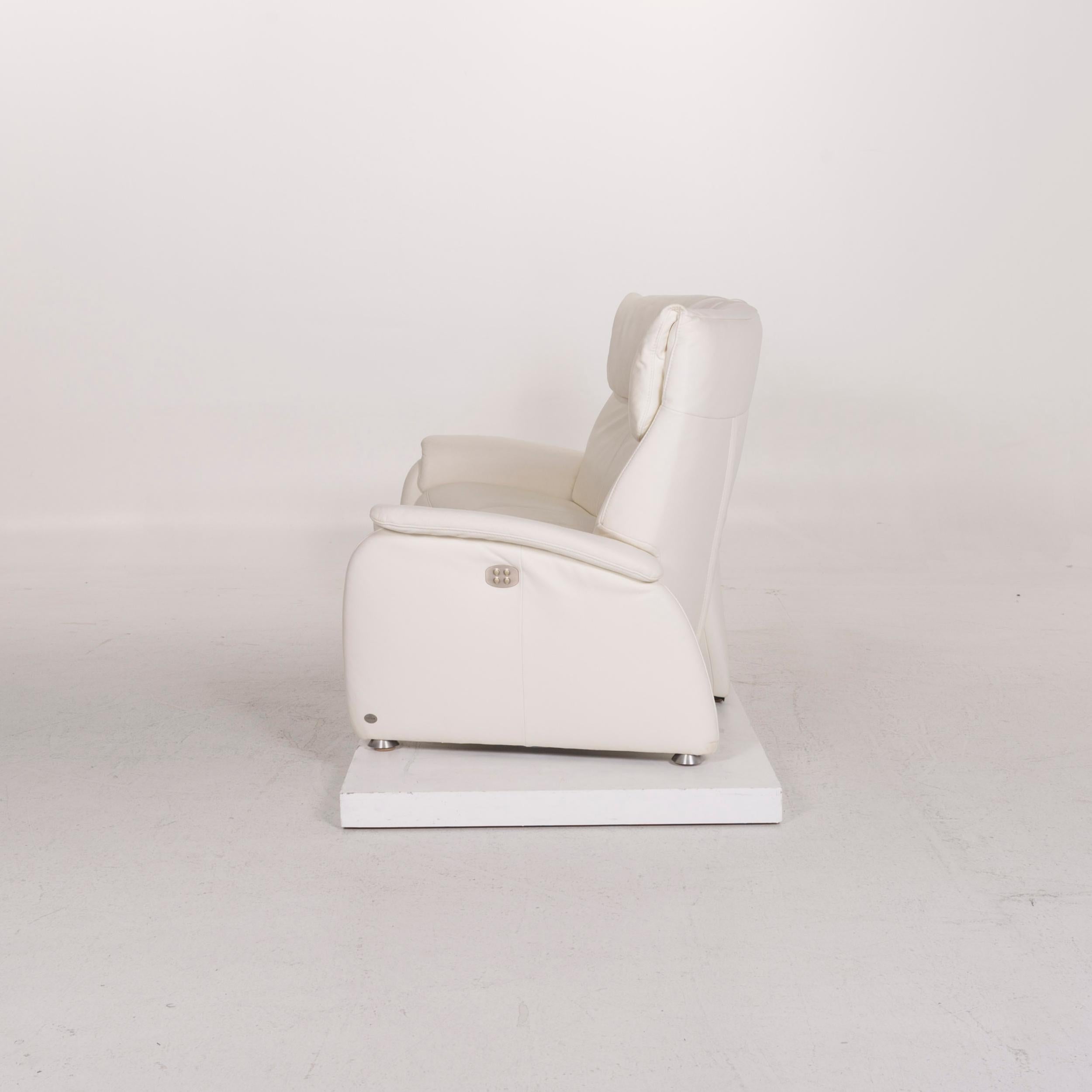 Himolla Trapeze Leather Sofa White Three-Seat Incl. Function 6