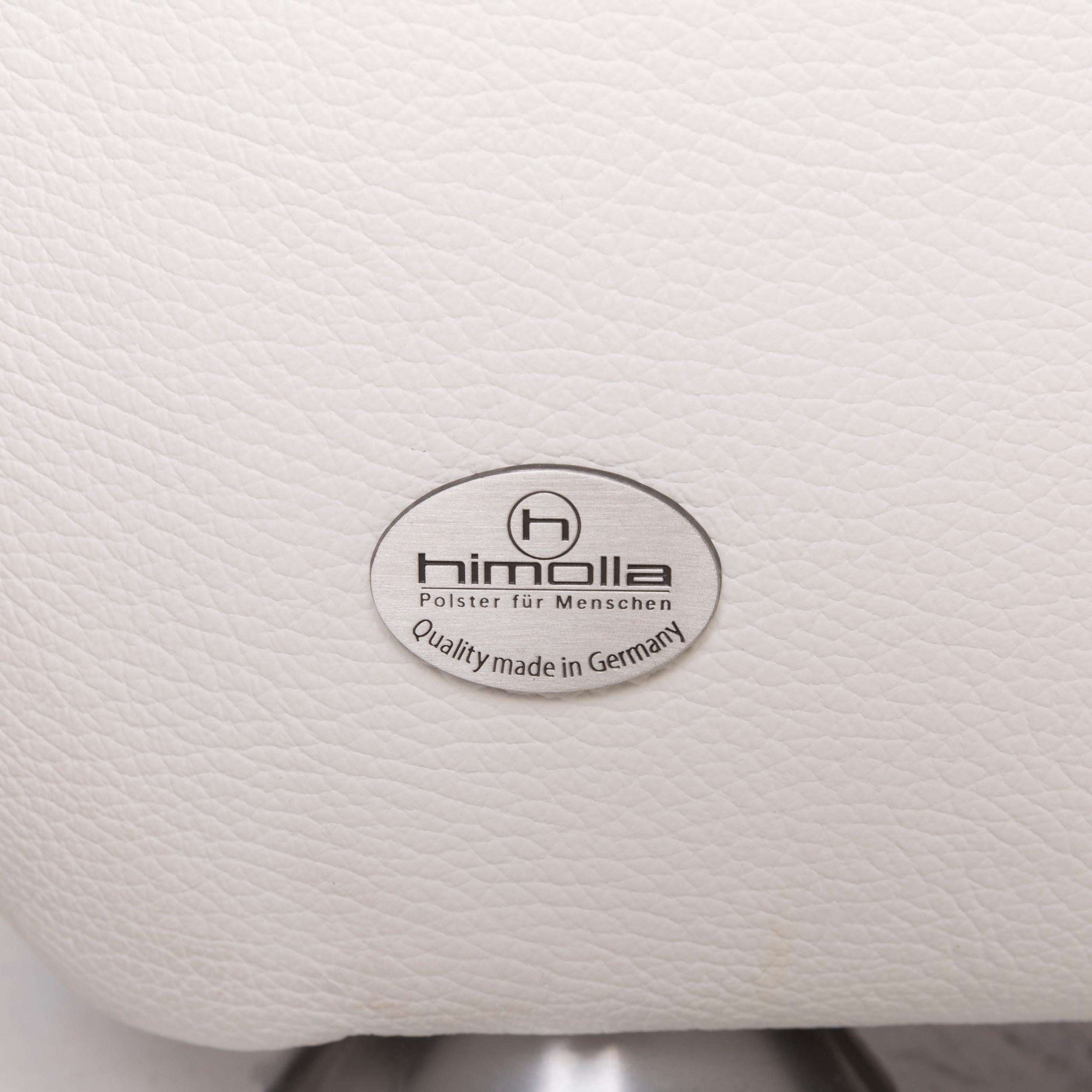 Contemporary Himolla Trapeze Leather Sofa White Three-Seat Incl. Function