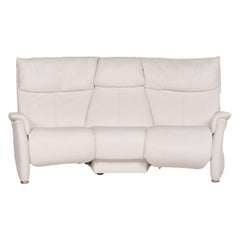 Himolla Trapeze Leather Sofa White Three-Seat Incl. Function