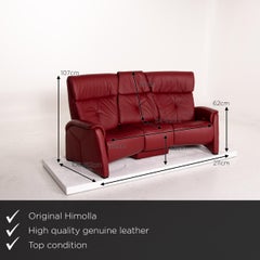 Himolla Trapeze Sofa Red Dark Red Relaxation Function Home Cinema Sofa Couch