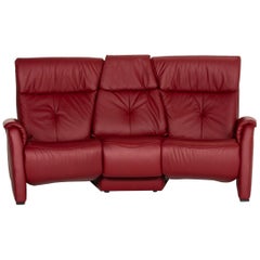 Himolla Trapeze Sofa Red Dark Red Relaxation Function Home Cinema Sofa Couch