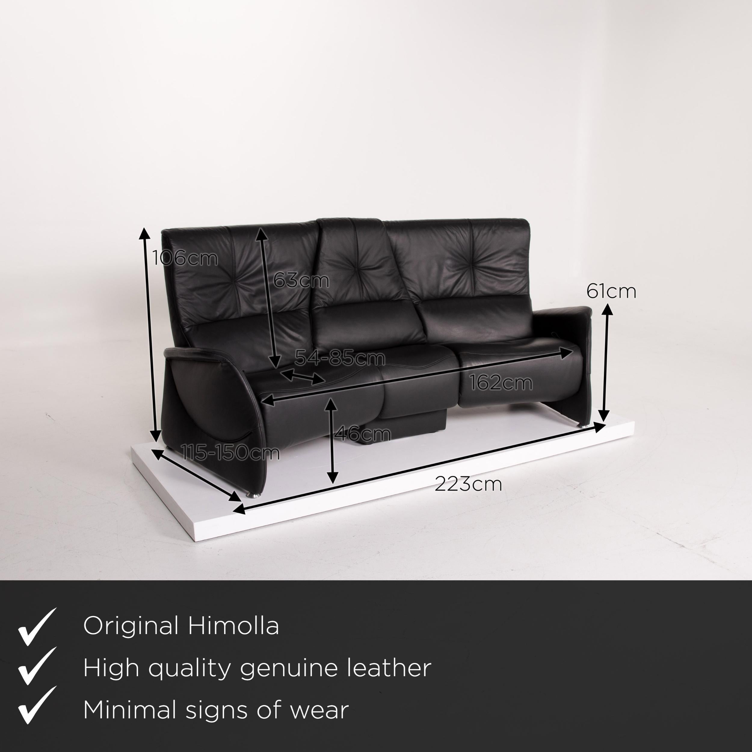We present to you a Himolla Trapezoid leather sofa Anthracite three-seat relaxation function home.
   
 

 Product measurements in centimeters:
 

Depth 115
Width 223
Height 106
Seat height 46
Rest height 61
Seat depth 54
Seat width