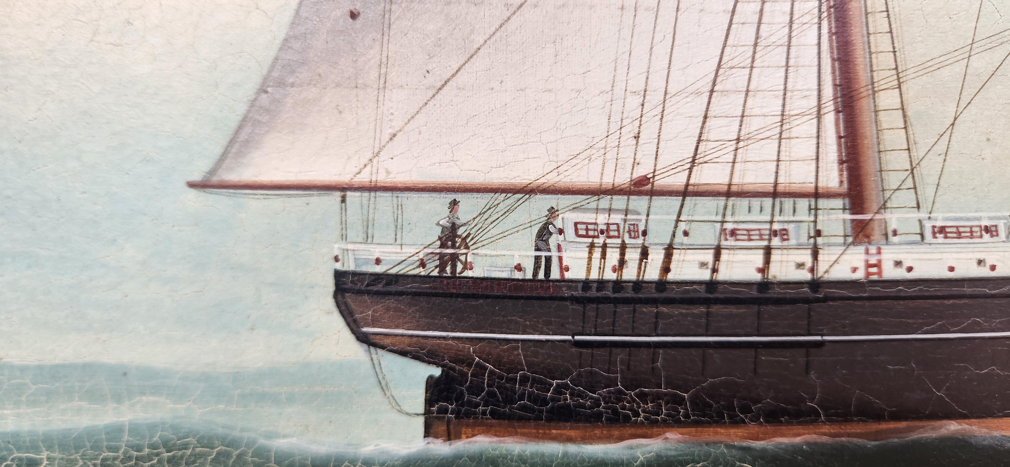 Atribuido a Hin Qua (chino, siglo XIX)
Firmado a lápiz en el verso
Etiqueta de atribución de la Marine Arts Company en el verso  
Sello que hace referencia al tratamiento de restauración de Gustav D. Klimann, fechado en 1971, en el