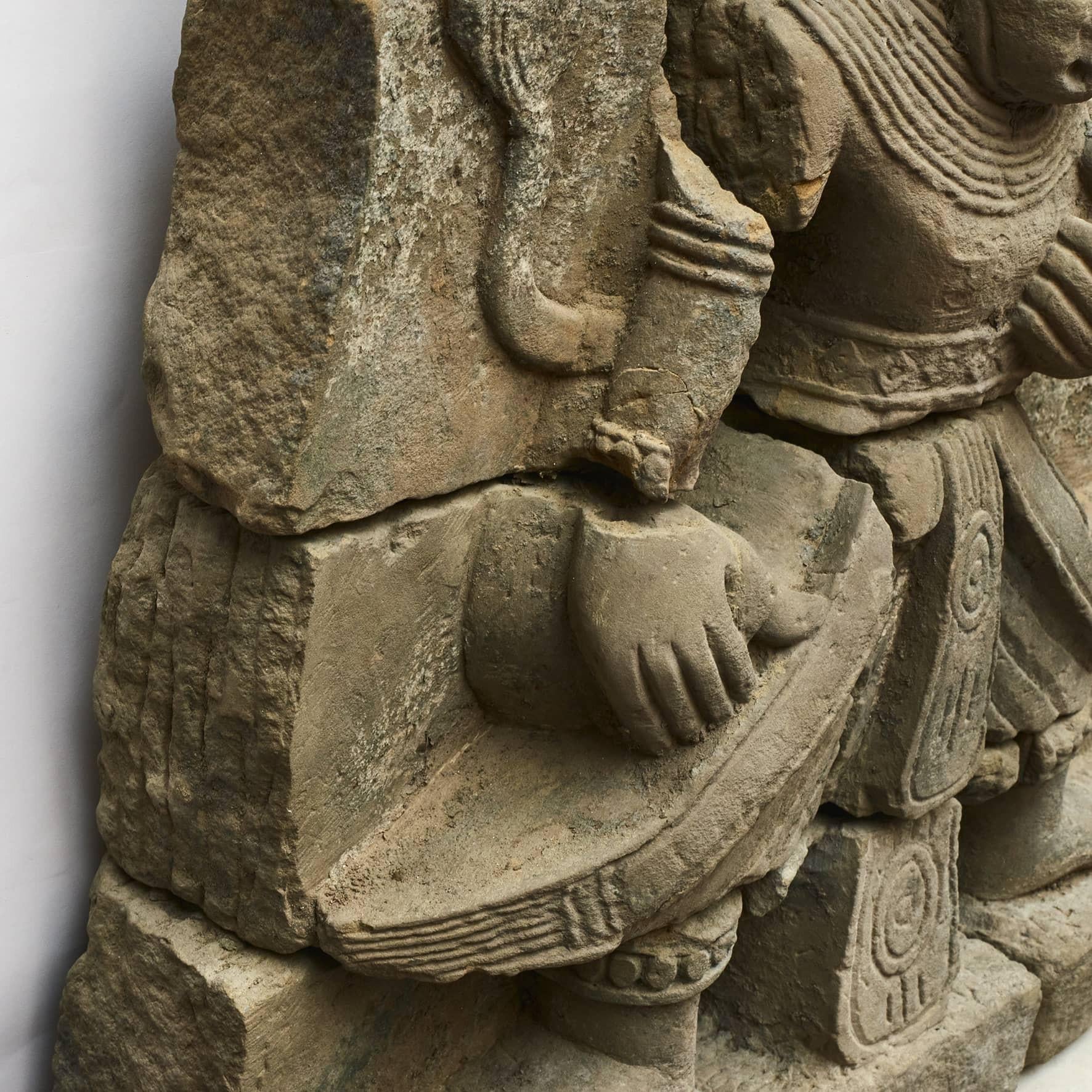 Hand-Crafted Hindi Sandstone Carving of Nandi / Nandikeshwara, 600-800 Years Old For Sale