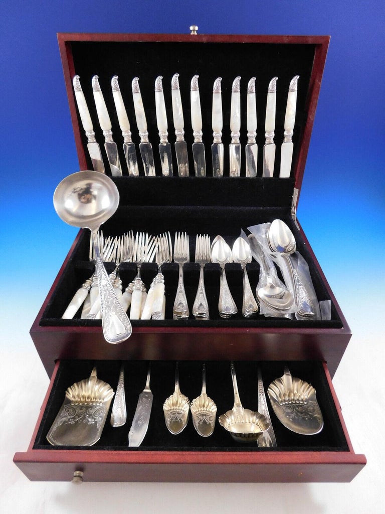Hindostanee by Gorham Sterling Silver Flatware Set 12 Service 73 pcs Early 1870s For Sale at 1stDibs