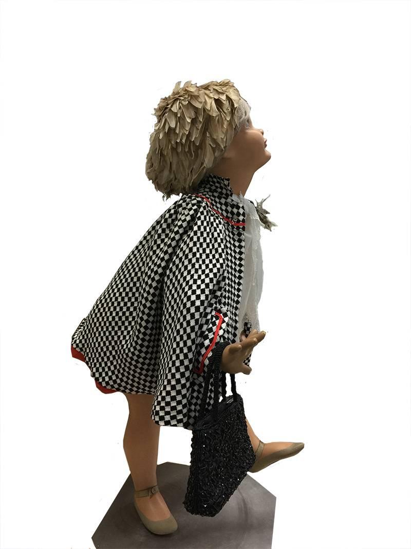 Fabric Hindsgaul Little doll Display Mannequin, Denmark 1940 For Sale