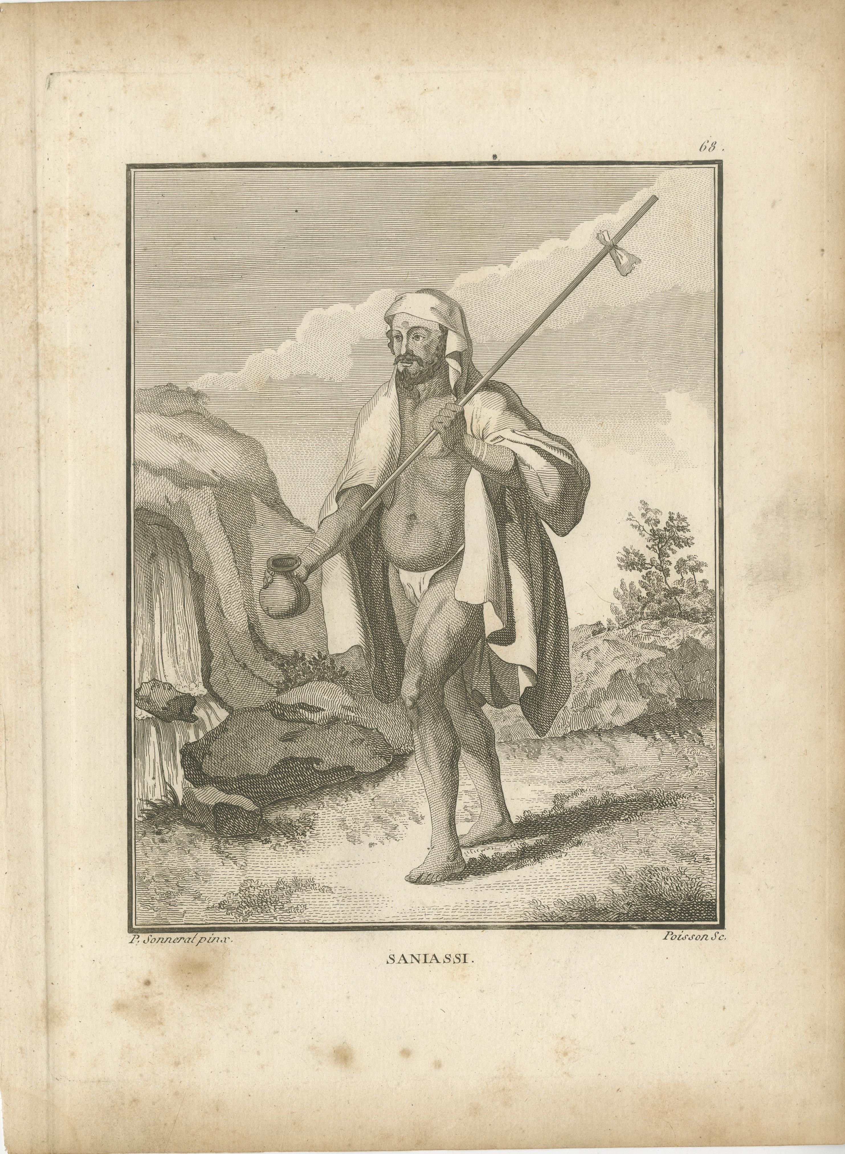 Français Ascètes et prêtres hindous - Saniassi, Pandaron et Carepatré, 1806 en vente