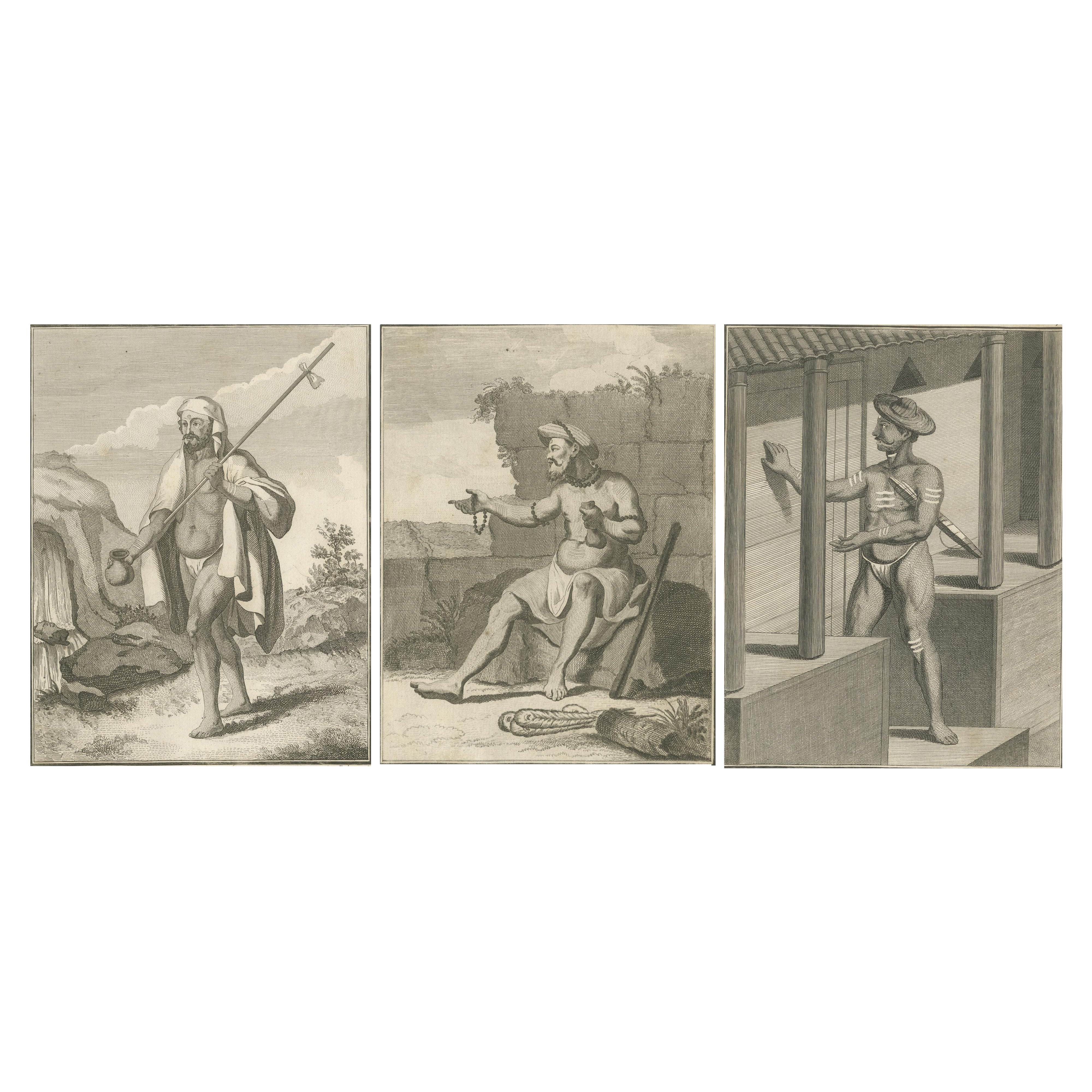 Ascetas y sacerdotes hindúes - Saniassi, Pandaron y Carepatré, 1806