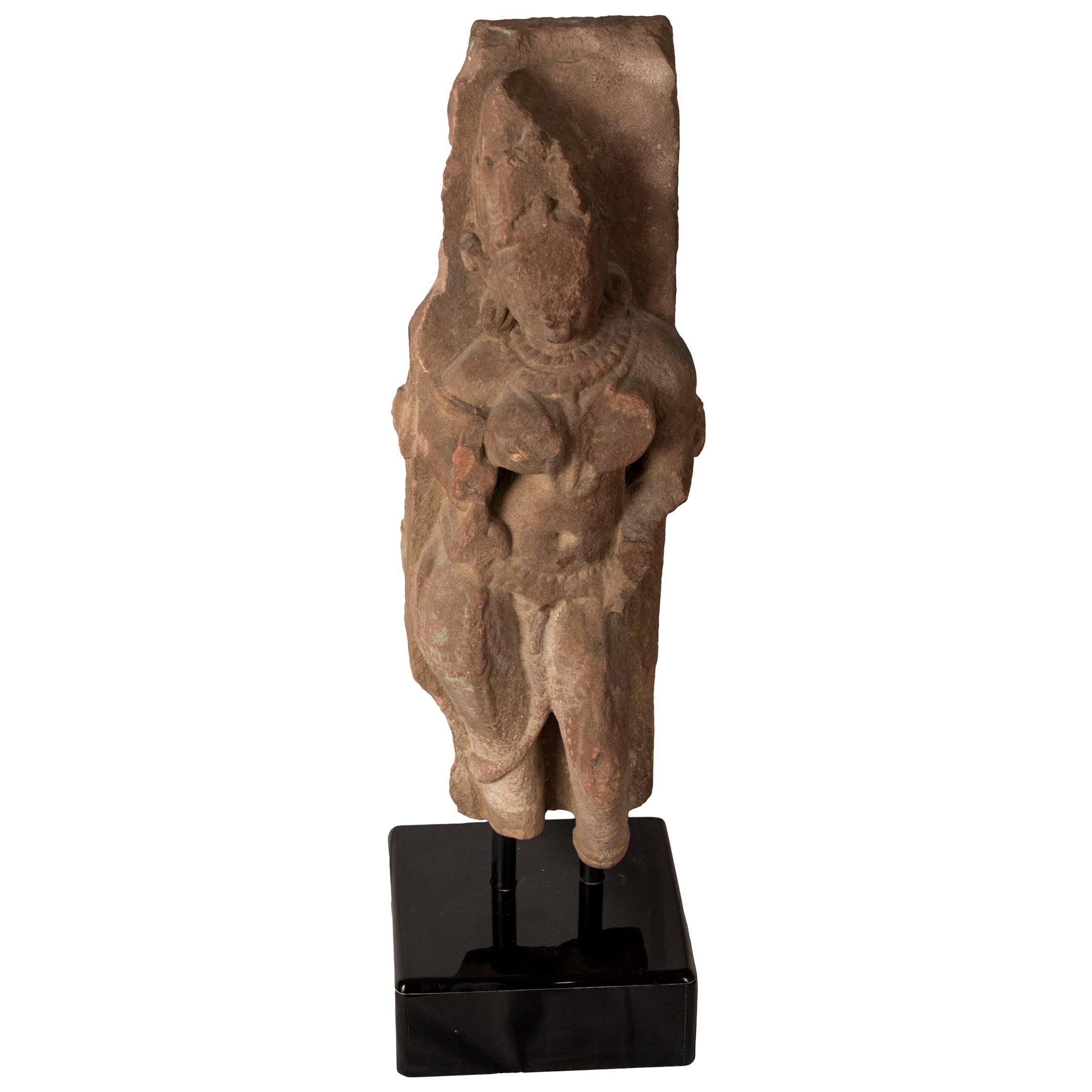 Hindu Deity Figure Carved in Basalt, 'circa 1850', India