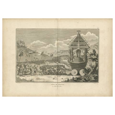 Hindu Festival Procession with Vishnu Cart – Engraving after Sonnerat, 1806