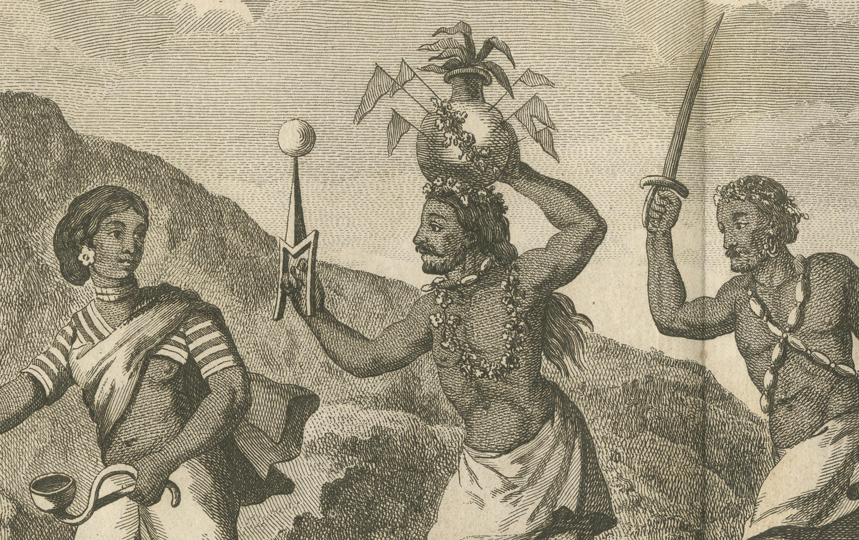 Hinduistische Feuerlaufzeremonie zu Ehren von Dharma Raja - Stich, 1806 (Frühes 19. Jahrhundert) im Angebot