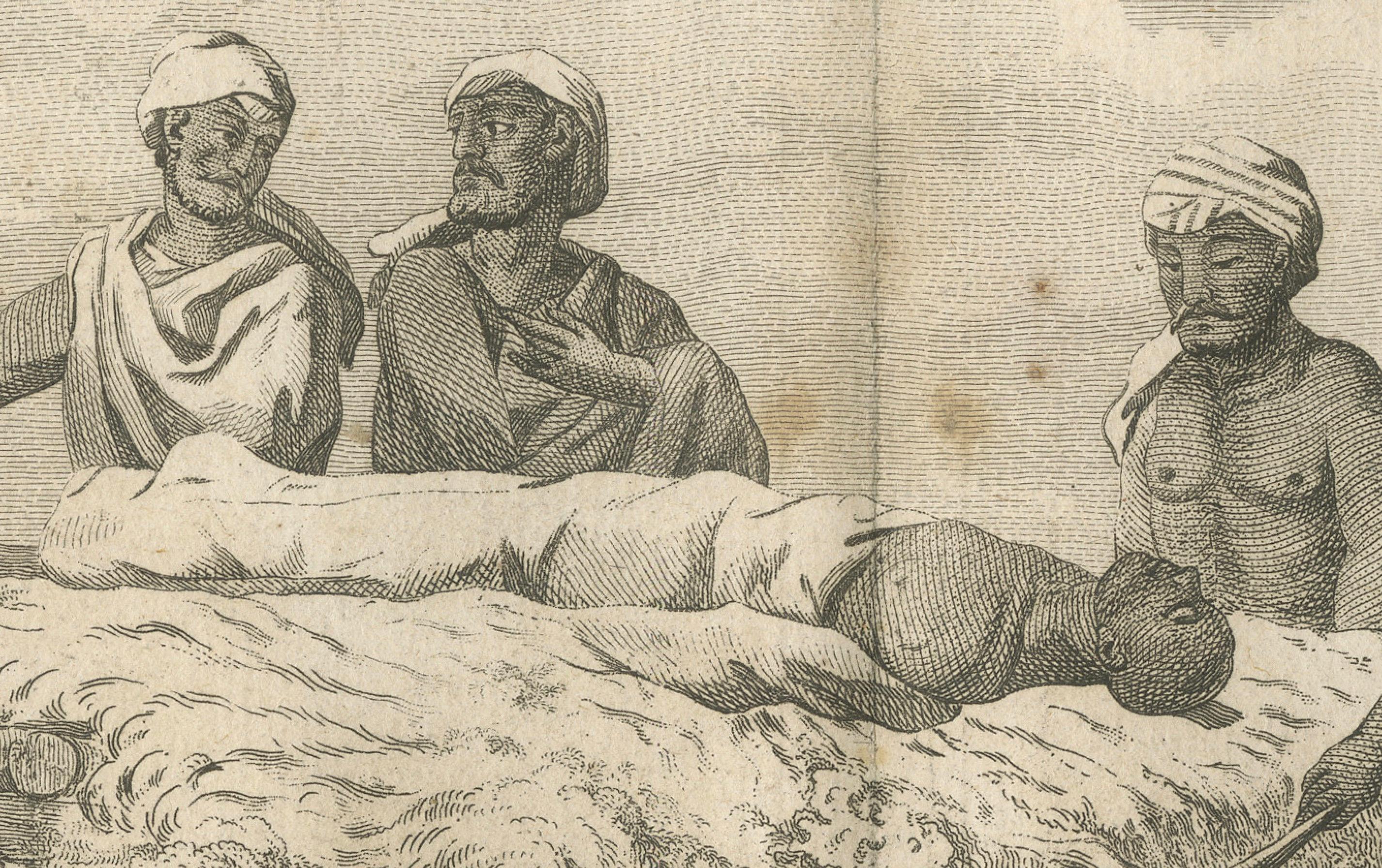 Hindu Funeral Ceremony – Vaishnavite Rites, Sonnerat Engraving, Paris 1806 In Good Condition For Sale In Langweer, NL