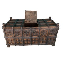Hindu Wooden Baul with Secret Compartments