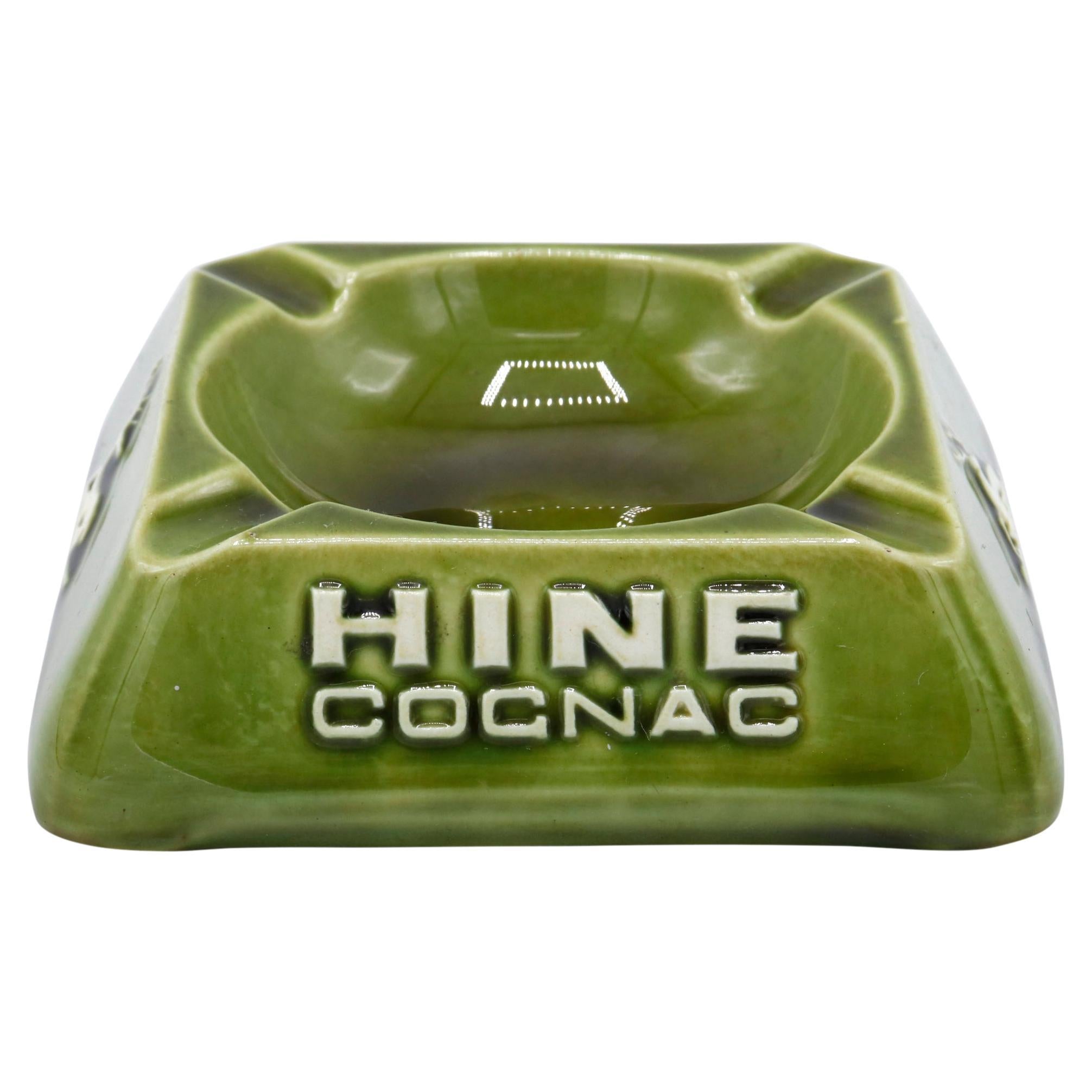 Hine Cognac French Ceramic Ashtray For Sale