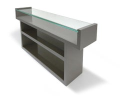 Hinge Console Table Lacquered with Glass Top Custom