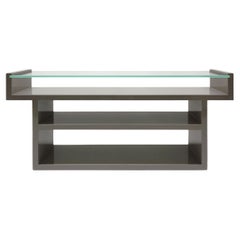Hinge Console Table Lacquered with Glass Top Custom 