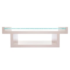 Hinge Coffee Table Lacquered with glass top custom 