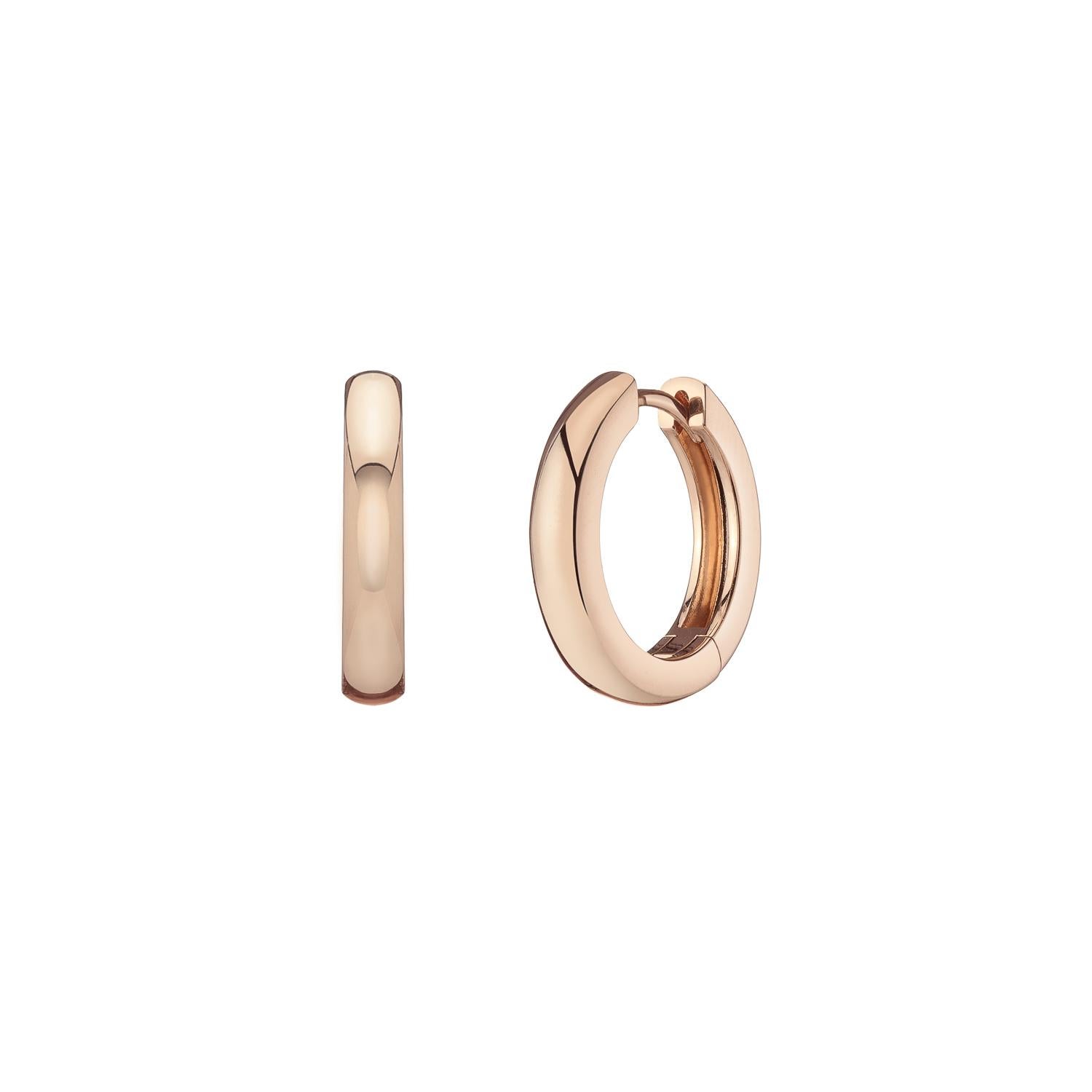 Contemporary Hinged 14 Karat Yellow Gold Hoops by Selin Kent