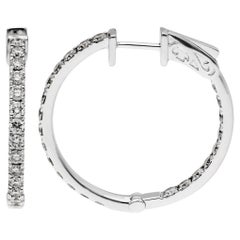 Hinged 18ct White Gold 1.50ct Diamond Hoop Earrings
