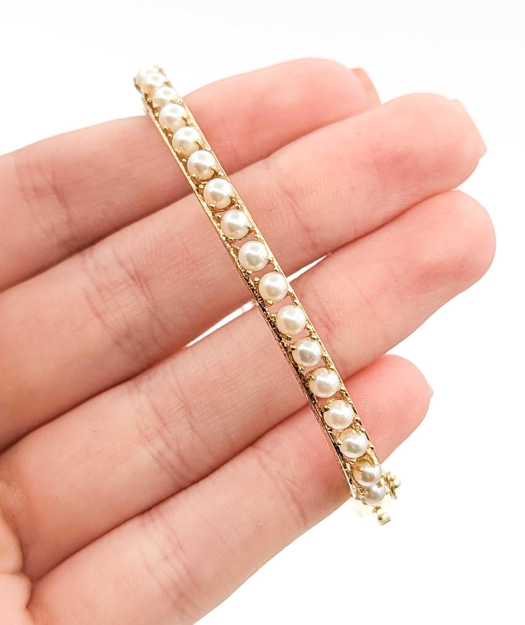 Bracciale con perle a cerniera in oro giallo 14 ct. In condizioni ottime in vendita a Bloomington, MN