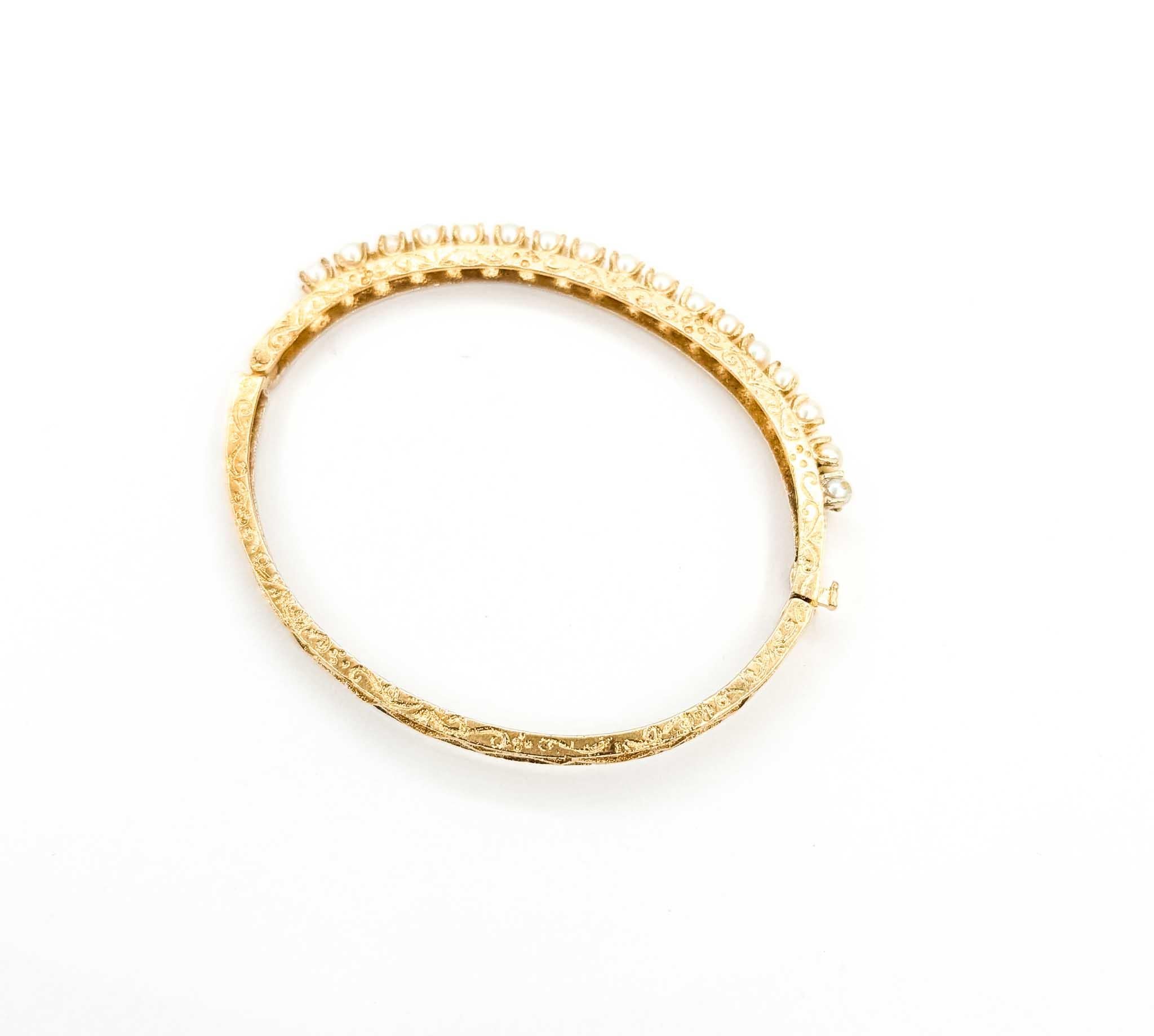 Donna Bracciale con perle a cerniera in oro giallo 14 ct. in vendita