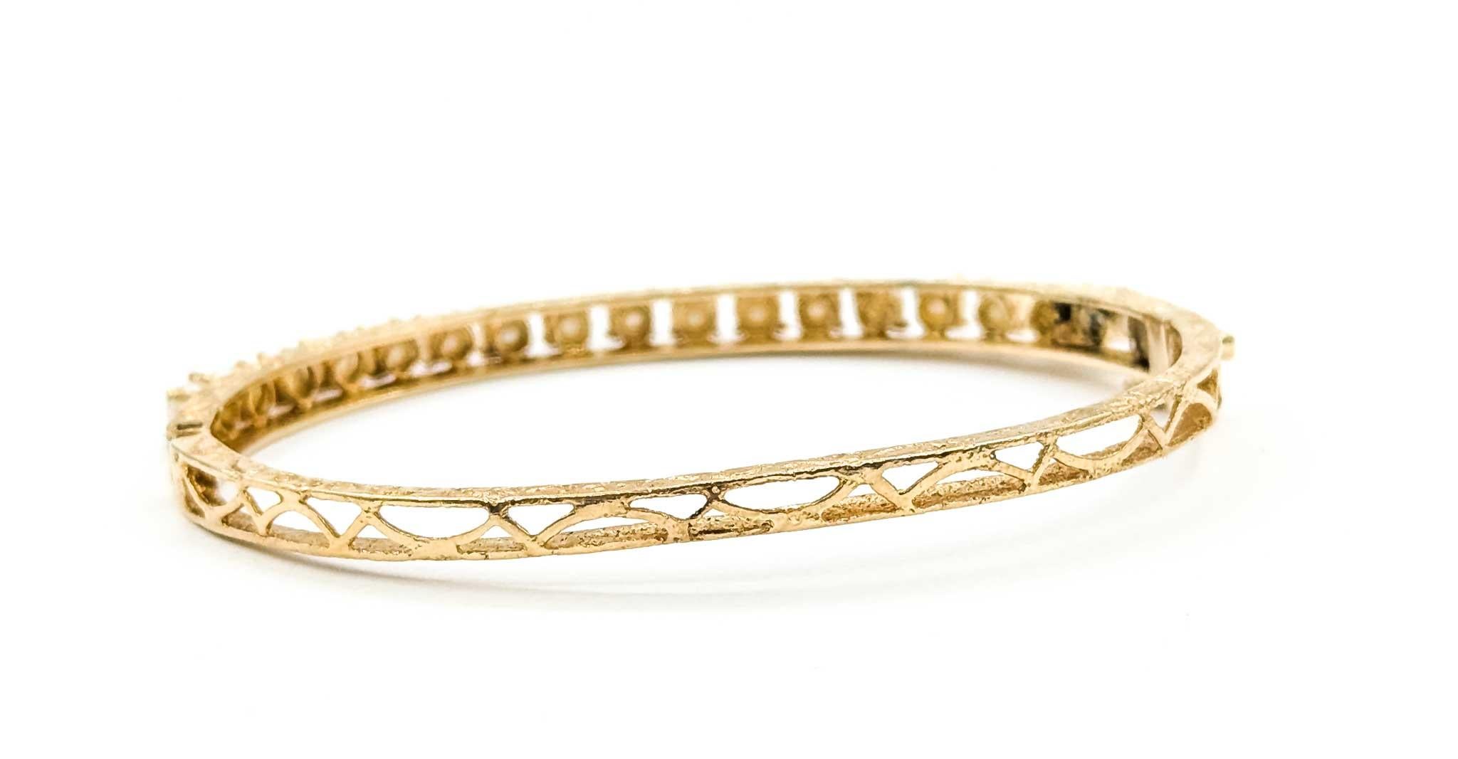 Bracciale con perle a cerniera in oro giallo 14 ct. in vendita 2