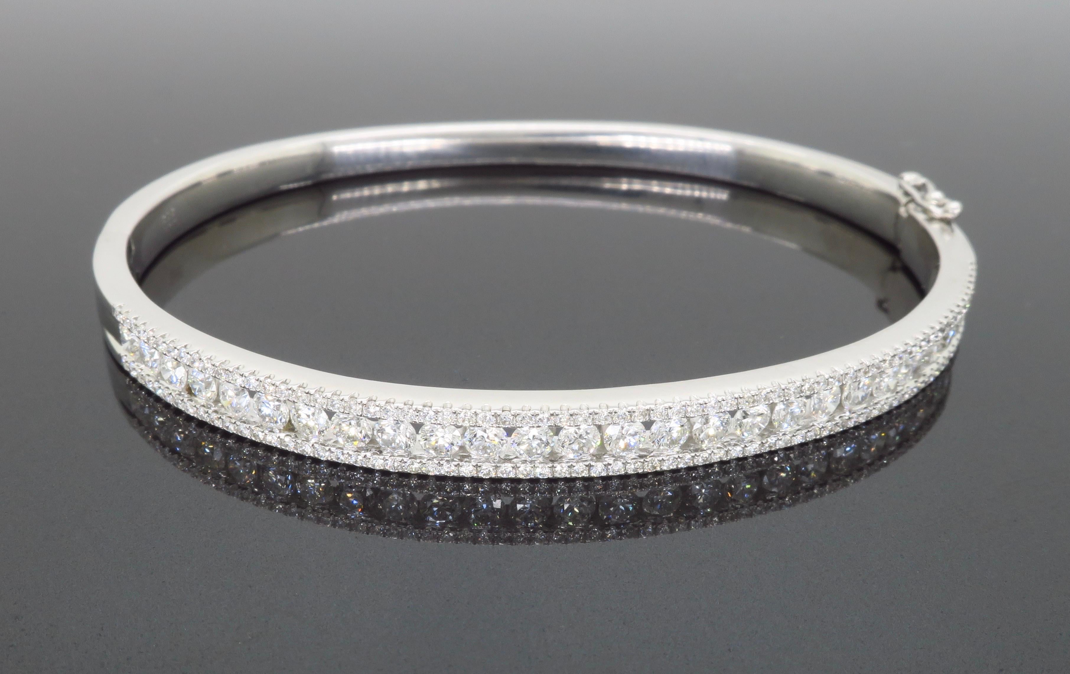 Hinged Diamond Bangle Bracelet For Sale 6