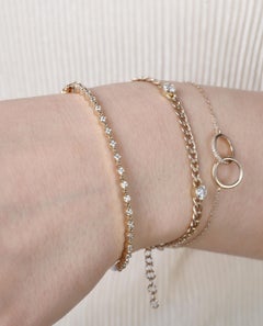 Hinged Diamond Bangle Bracelet in 14K Yellow Gold with Safety Clasp