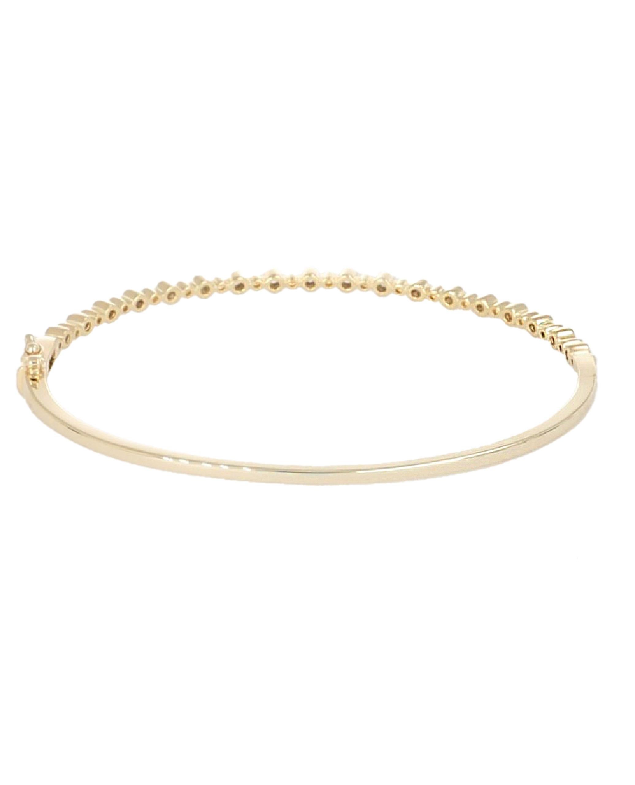 Contemporaneo Bracciale con diamanti a cerniera in oro giallo 14K con chiusura di sicurezza in vendita