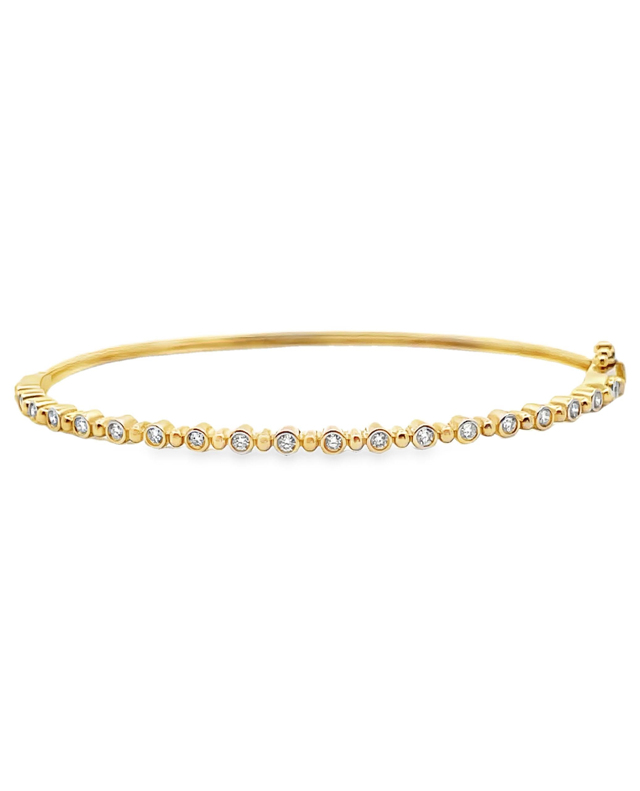 Donna Bracciale con diamanti a cerniera in oro giallo 14K con chiusura di sicurezza in vendita