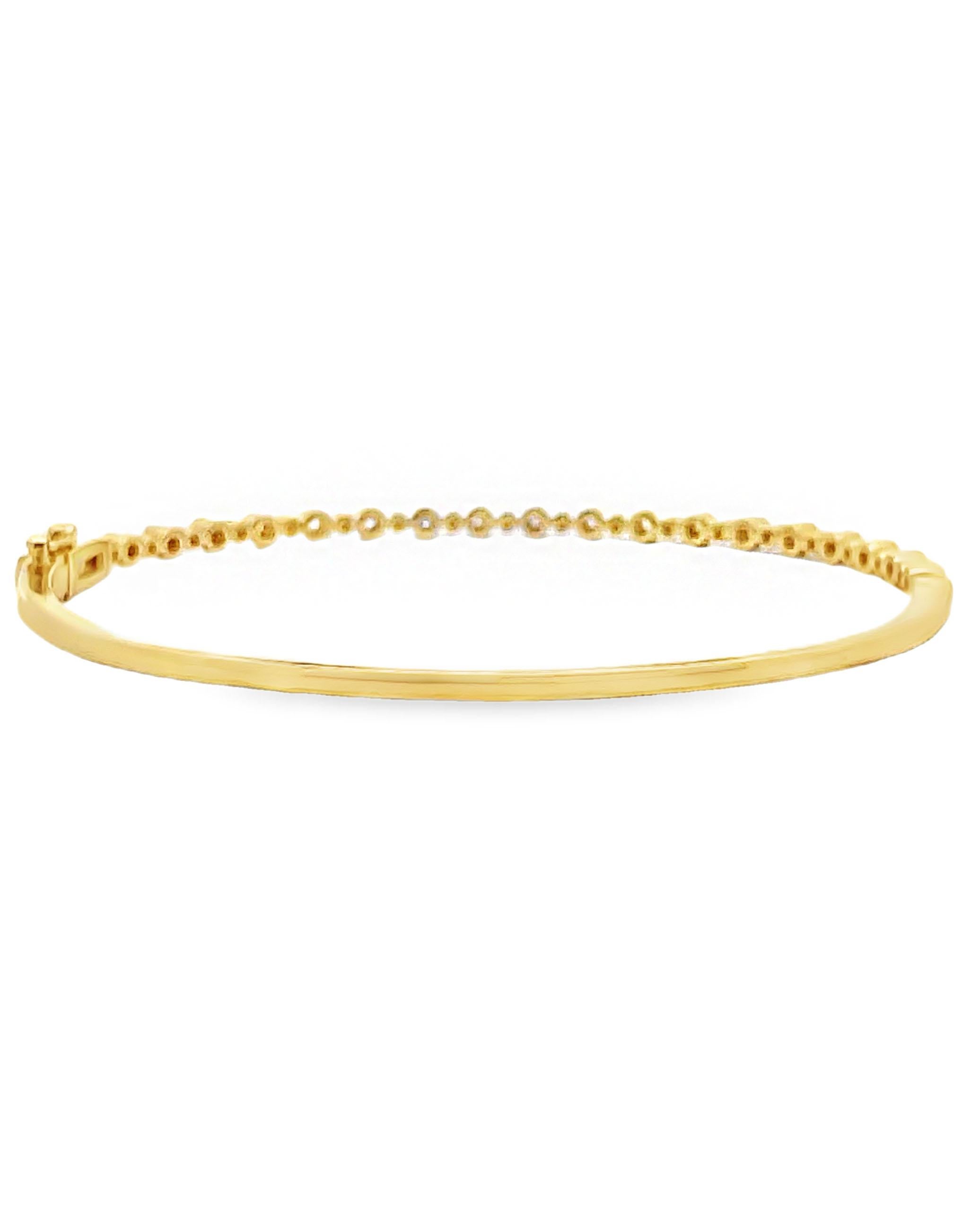 Bracciale con diamanti a cerniera in oro giallo 14K con chiusura di sicurezza in vendita 2