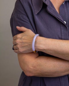 Hinged Lavender Jadeite Bangle