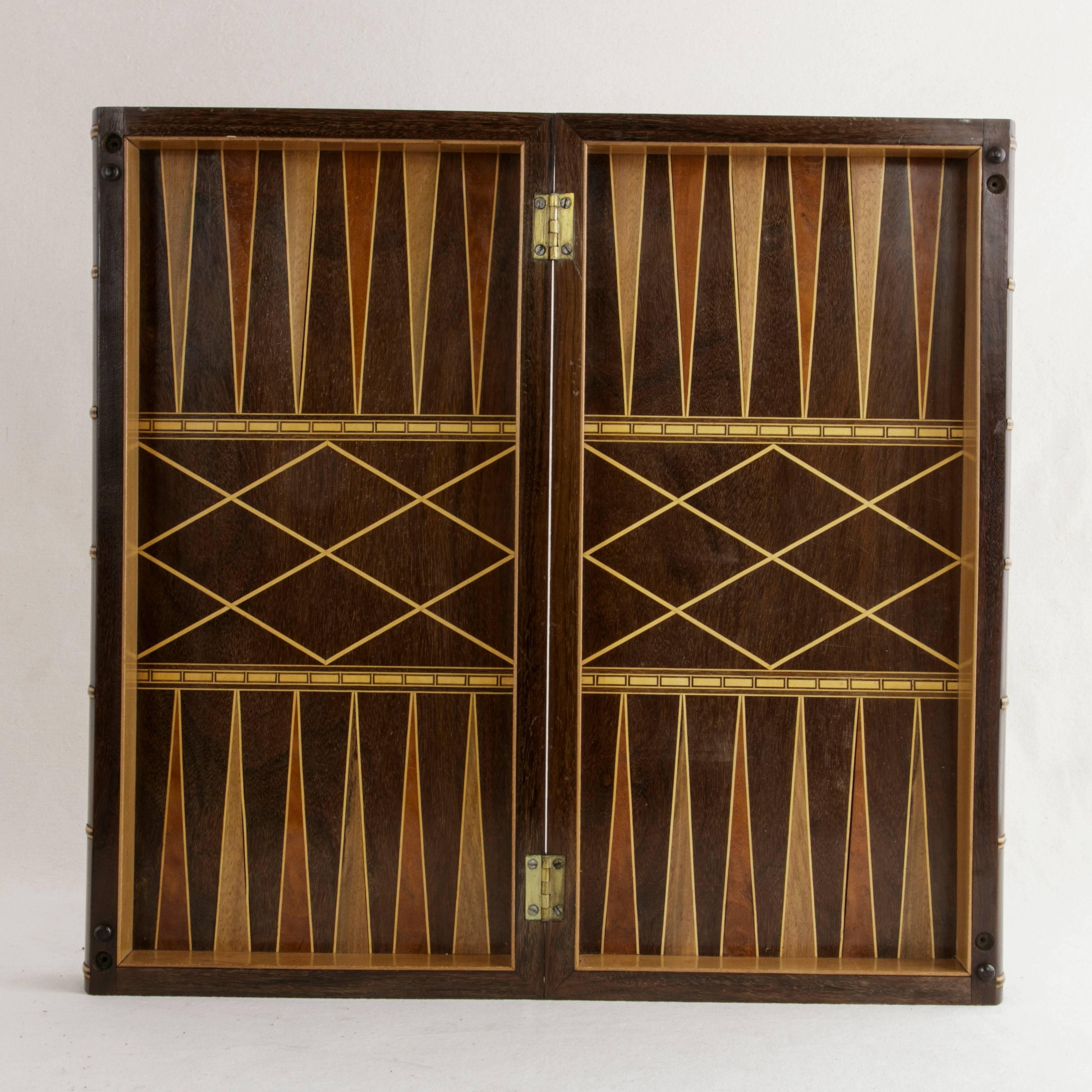 Hinged Marquetry Game Box for Chess, Checkers, Backgammon, Stacked Books Form 2