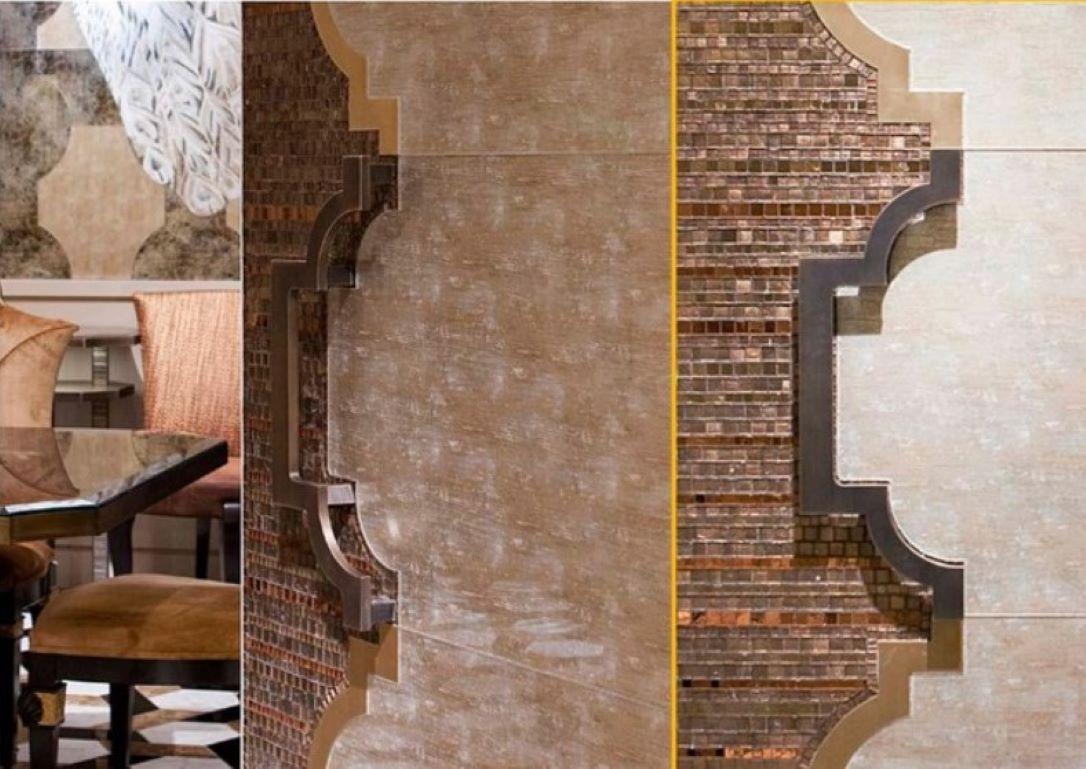 Modern Hinged or Vertical Pivot Door Decorated Artistic Mosaic Fire Resistant Bespoke For Sale