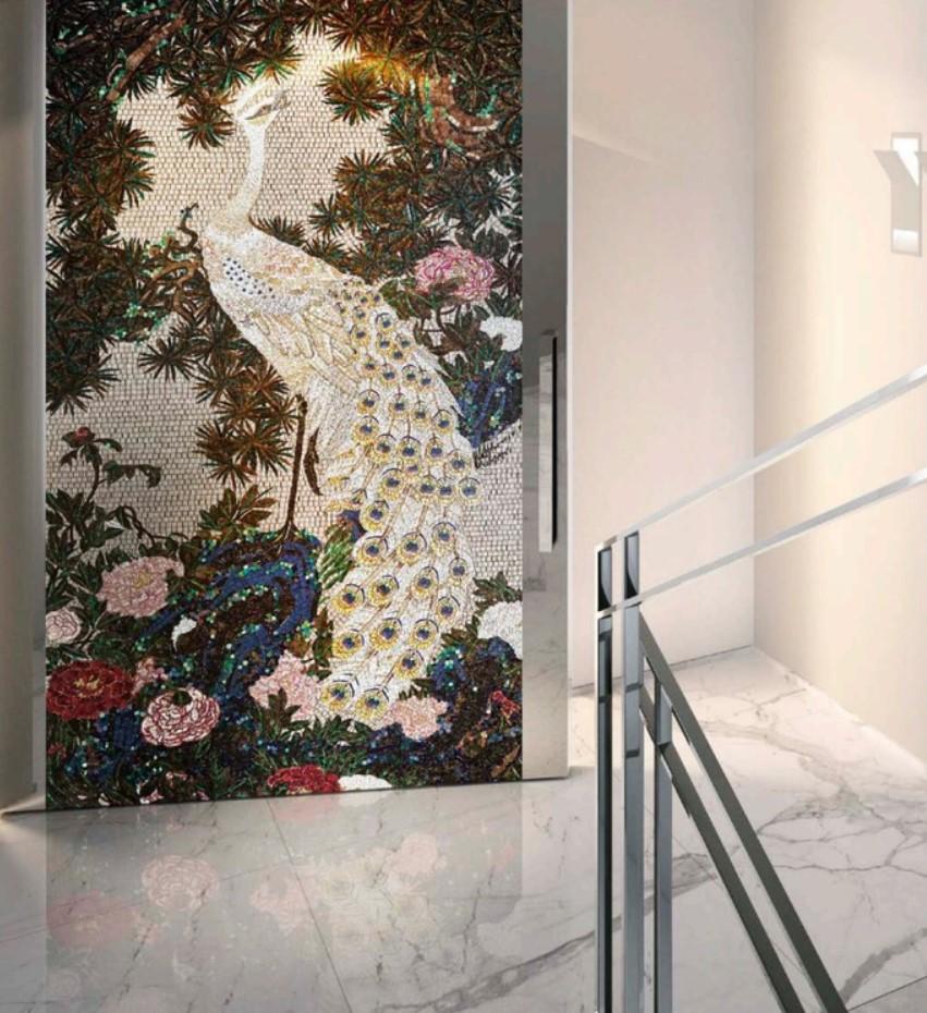 Hinged or Vertical Pivot Door Decorated Artistic Mosaic Fire Resistant Bespoke In New Condition For Sale In London, GB