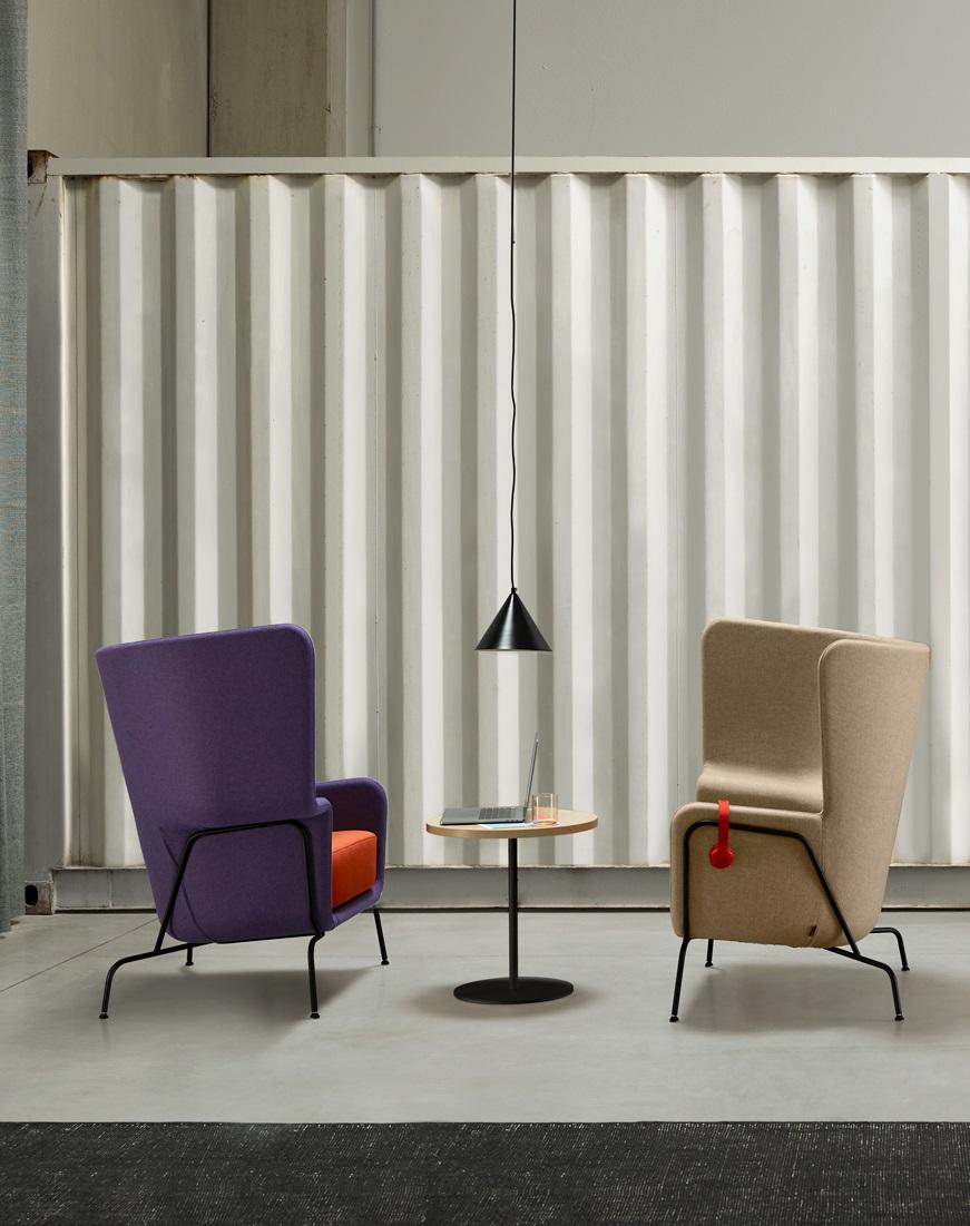 italien Fauteuil Hip en métal et tapisserie avec accoudoir droit par Quinti Sedute en vente
