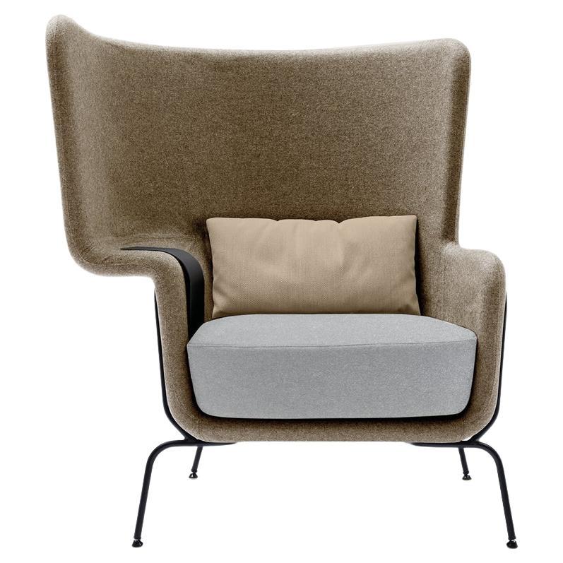 Fauteuil Hip en métal et tapisserie avec accoudoir droit par Quinti Sedute