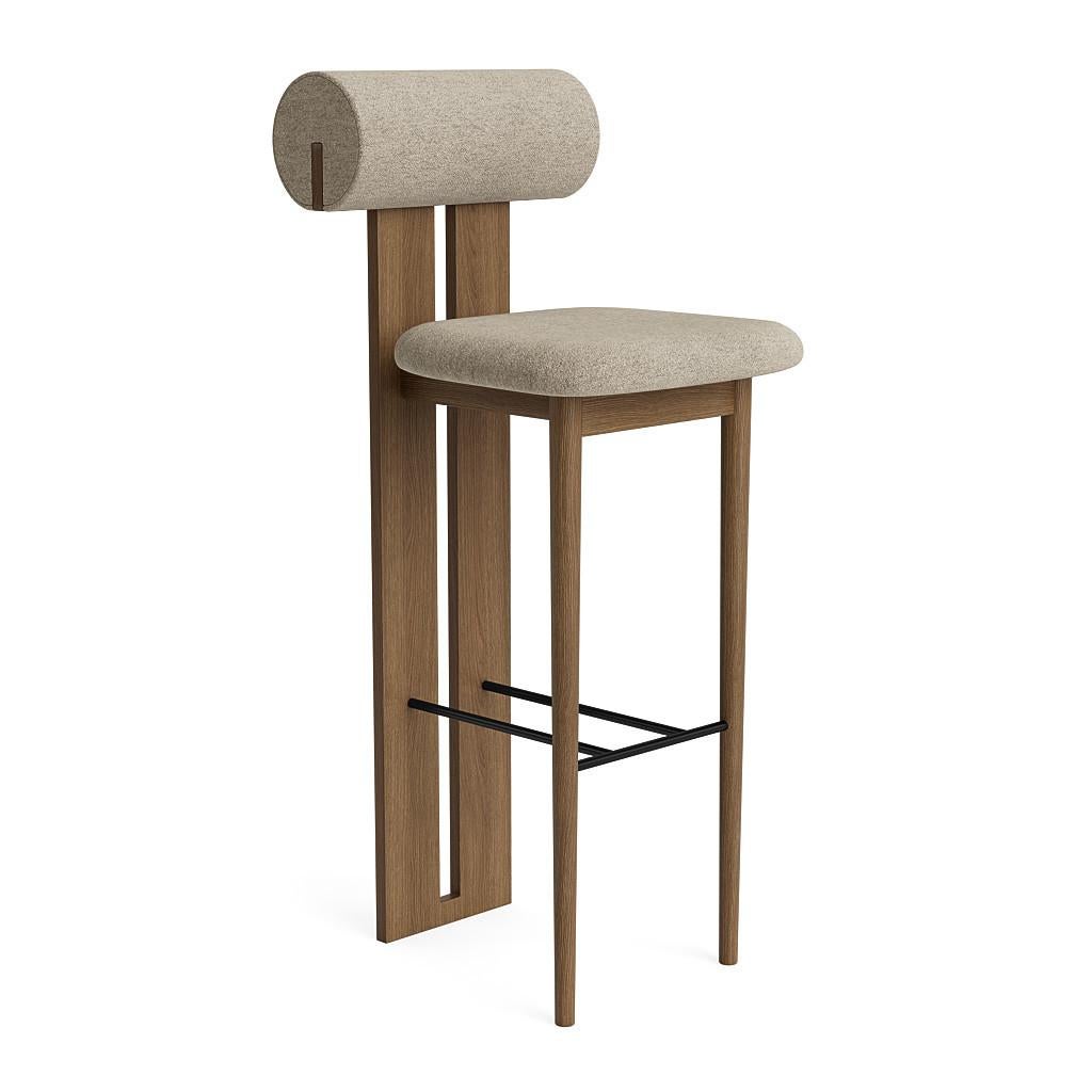'Hippo' Bar Chair 65 by Norr11, Light Smoked Oak, Barnum Bouclé col.3 For Sale 2