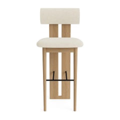 'Hippo' Bar Chair 65 by Norr11, Natural Oak, Barnum Bouclé col.24