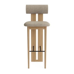 'Hippo' Bar Chair 75 by Norr11, Natural Oak, Barnum Bouclé col.3