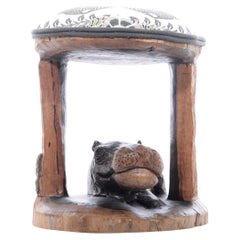 Hippo batonga stool, hand made in South Africa