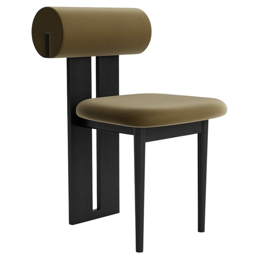 'Hippo' Chair by Norr11, Black Oak, Brussels Velvet, Olive Green For Sale