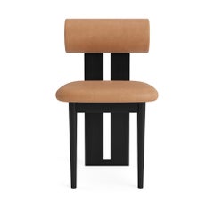 'Hippo' Chair by Norr11, Black Oak, Dunes Leather Camel