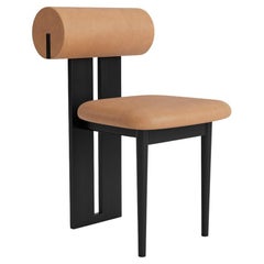 'Hippo' Chair by Norr11, Black Oak, Dunes Leather Camel