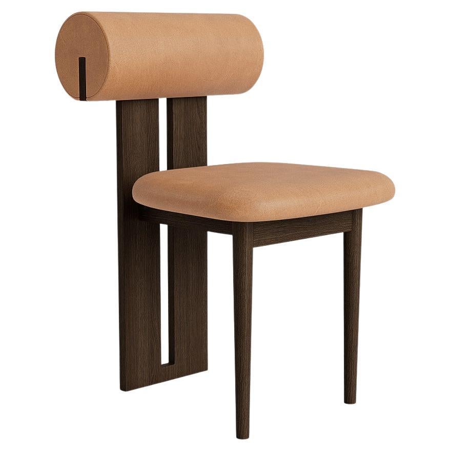 'Hippo' Chair by Norr11, Dark Smoked Oak, Dunes Leather Camel