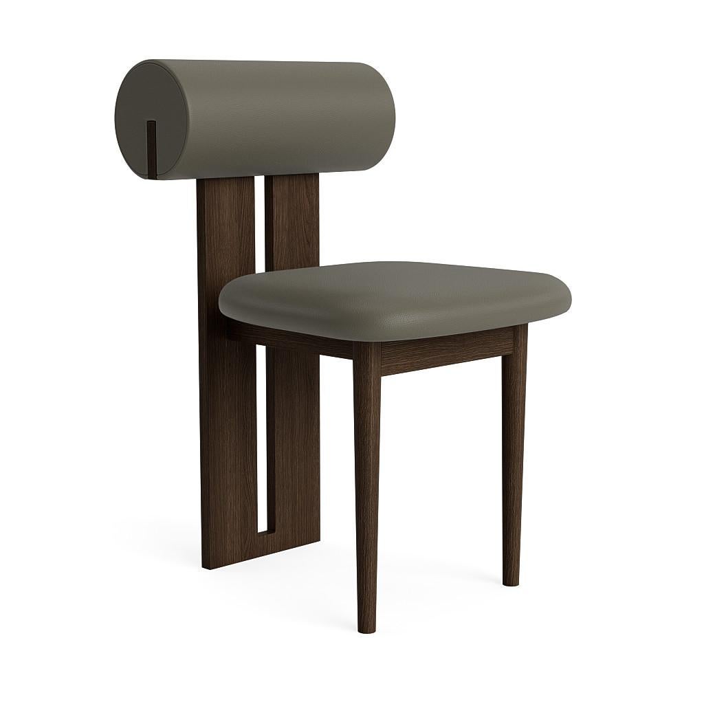 Scandinavian Modern 'Hippo' Chair by Norr11, Dark Smoked Oak, Spectrum Leather, Autumn For Sale