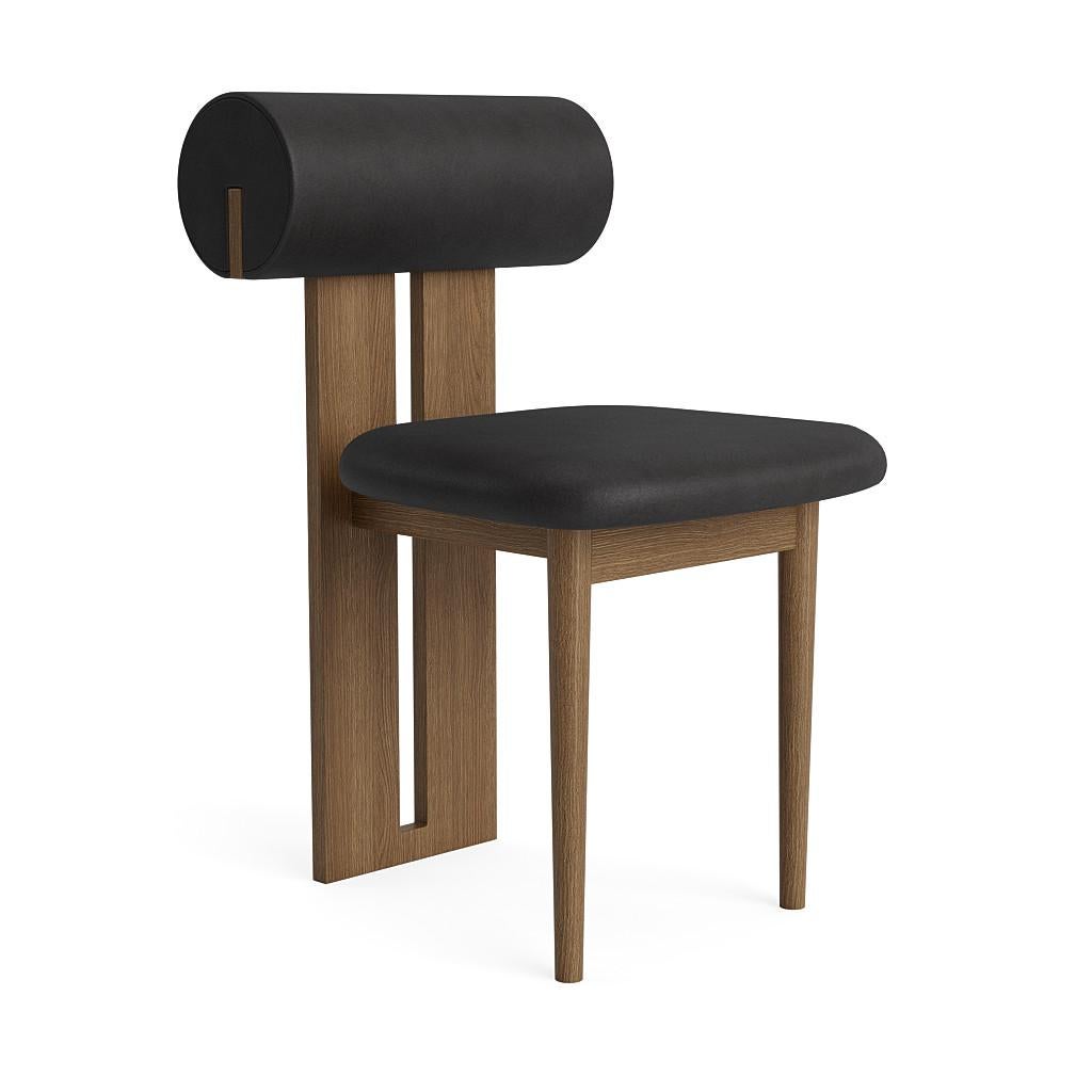 Scandinavian Modern 'Hippo' Chair by Norr11, Light Smoked Oak, Dunes Leather Anthrazite For Sale