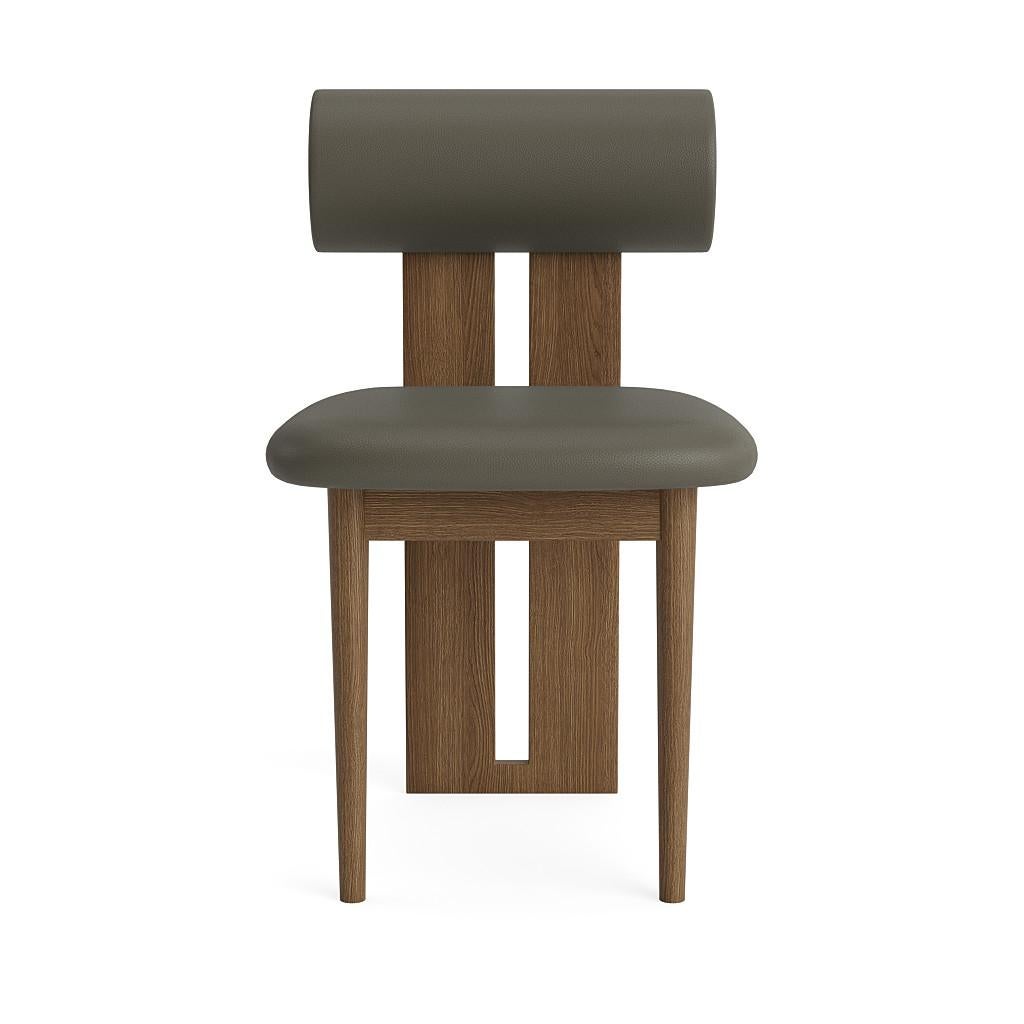 Hippo chair
Signed by Kristian Sofus Hansen and Tommy Hyldahl for Norr11. 

Model shown on the picture:
Wood: Light Smoked Oak
Fabric: Spectrum/Noir Leather Autumn 30099

Wood types available: natural oak / light smoked oak / dark smoked oak
