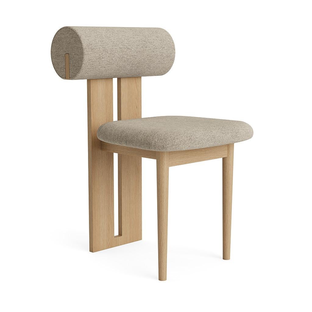Scandinavian Modern 'Hippo' Chair by Norr11, Natural Oak, Barnum Bouclé col.03 For Sale